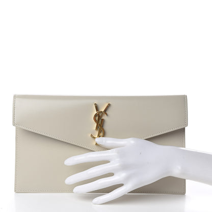 Saint Laurent Smooth Shiny Calfskin Uptown Baby Pouch Crema Soft 2 of 6