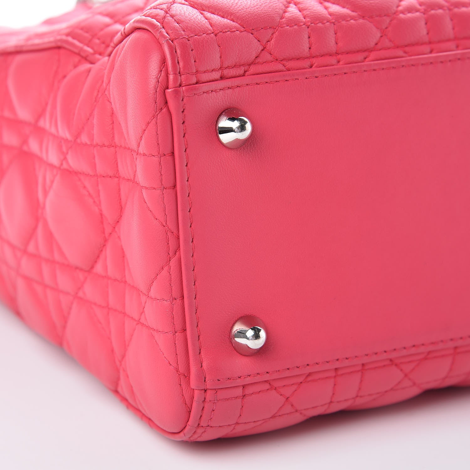 Christian Dior Lambskin Cannage Large Lady Dior Fuchsia 10 of 11