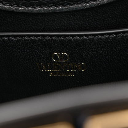 Valentino Garavani Grainy Calfskin VLogo Leather Shoulder Bag Black 6 of 9