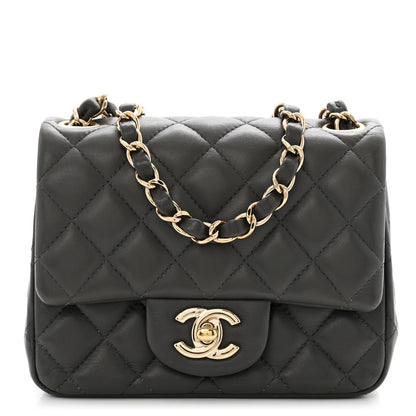 Chanel Lambskin Quilted Mini Square Flap Dark Grey 1 of 13