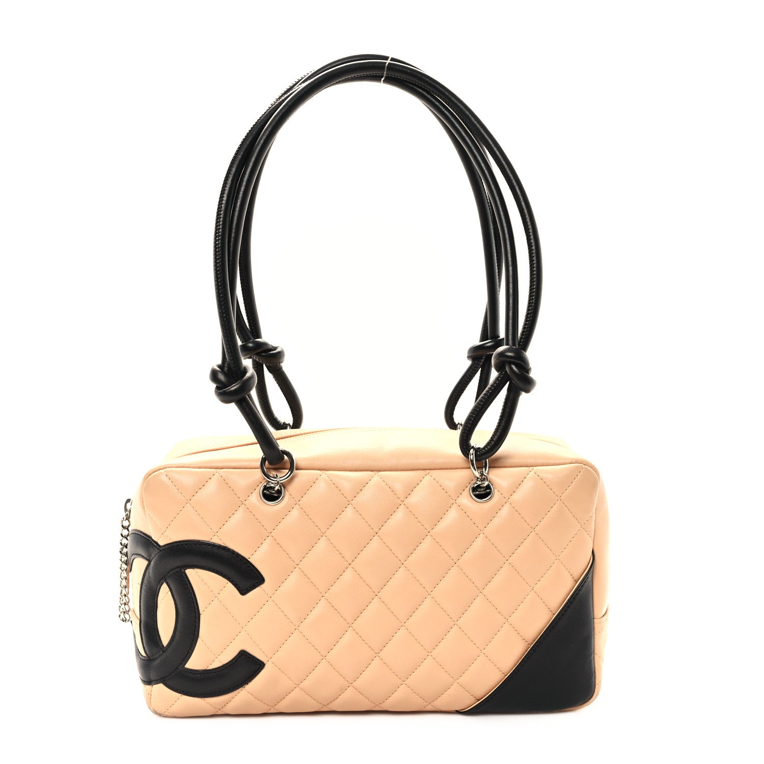Chanel Calfskin Quilted Large Cambon Bowler Beige Black 1 of 11
