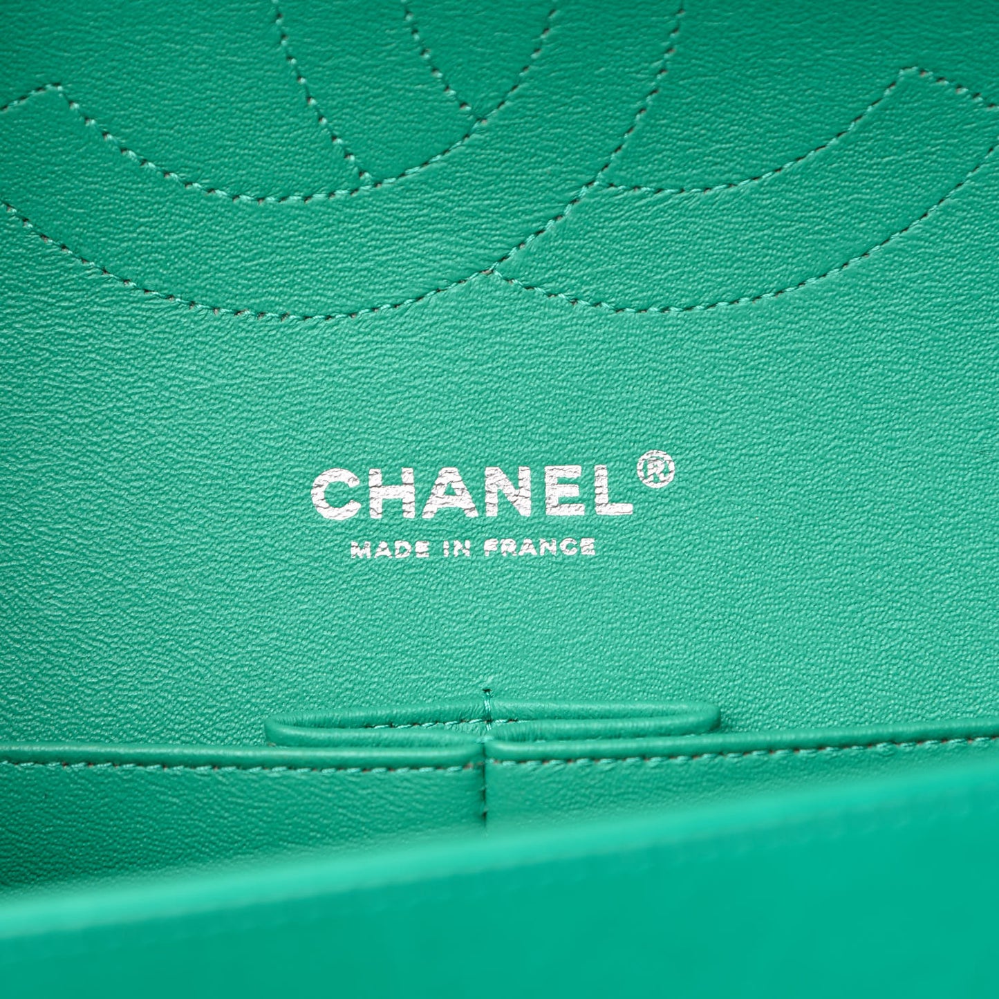 Lambskin Quilted Jumbo Double Flap Green
