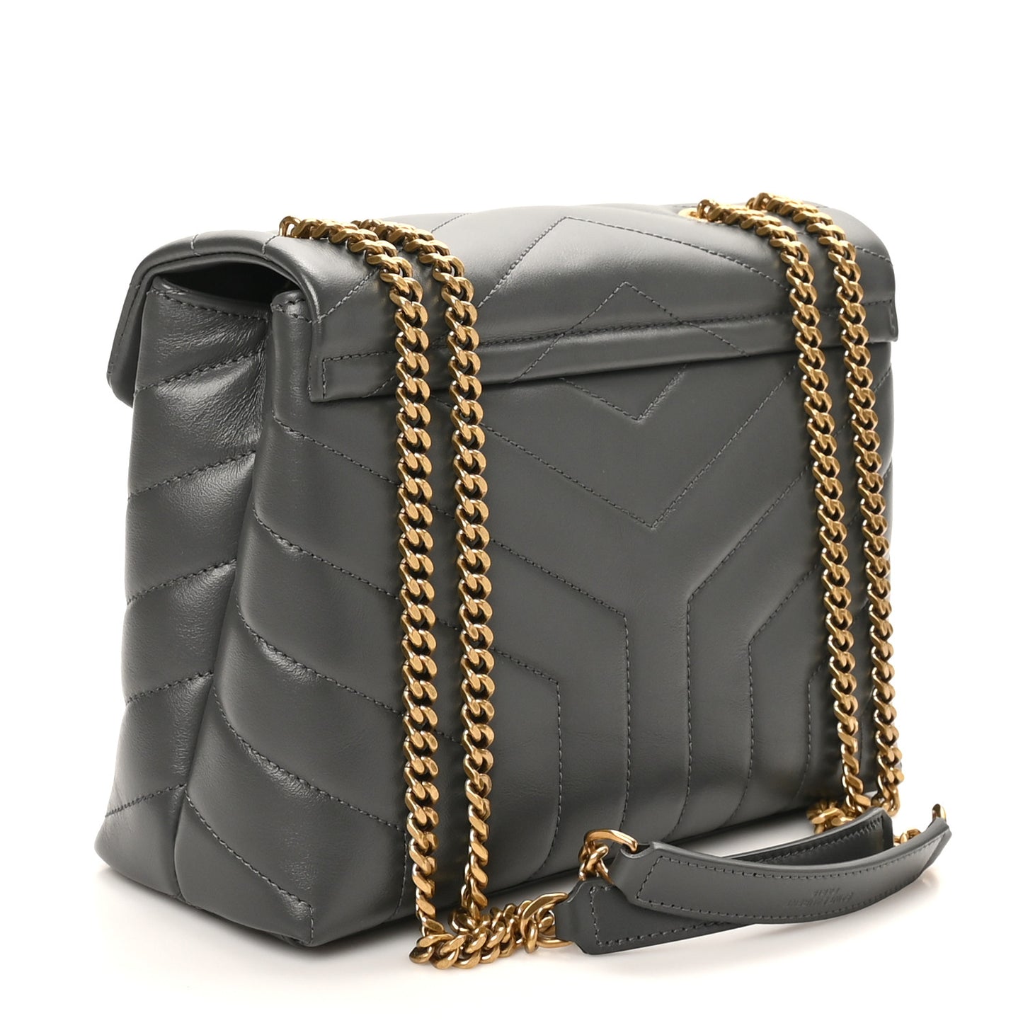 Calfskin Y Quilted Monogram Small Loulou Chain Satchel Storm