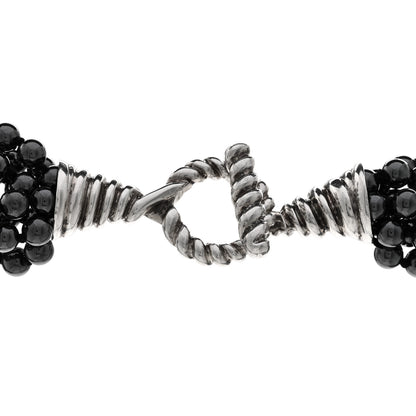 Tiffany Sterling Silver Hematite Torsade Multi Strand Bead Necklace 4 of 5