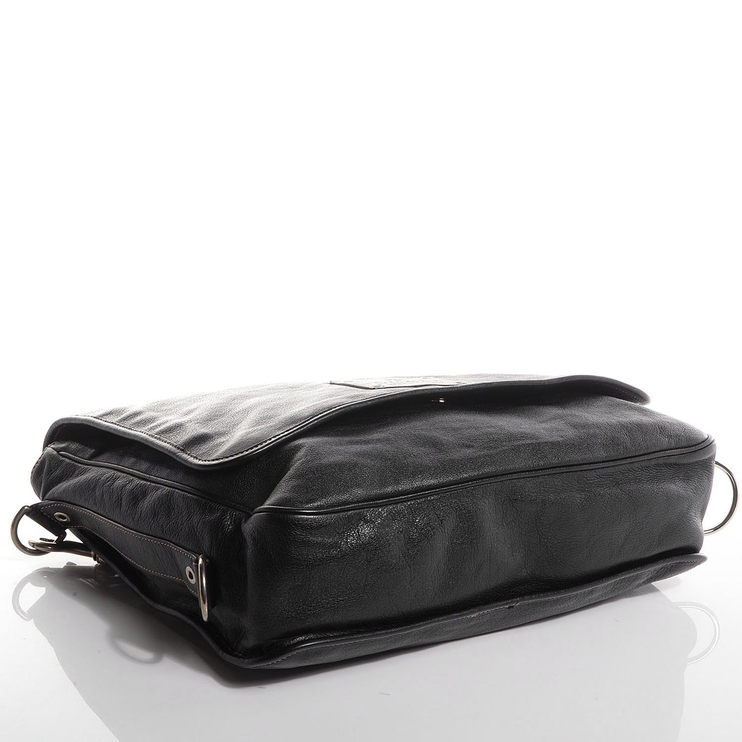 Leather Messenger Bag Black