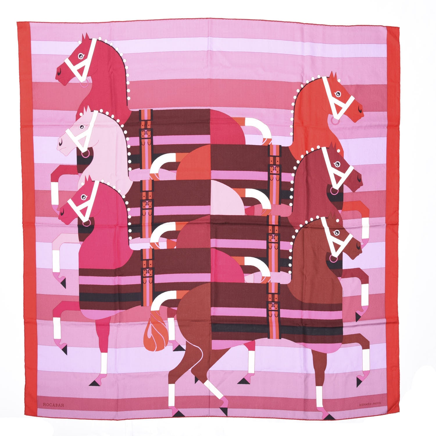 Hermes Cashmere Silk Rocabar Shawl 140 Rouge Rose Parme 1 of 5