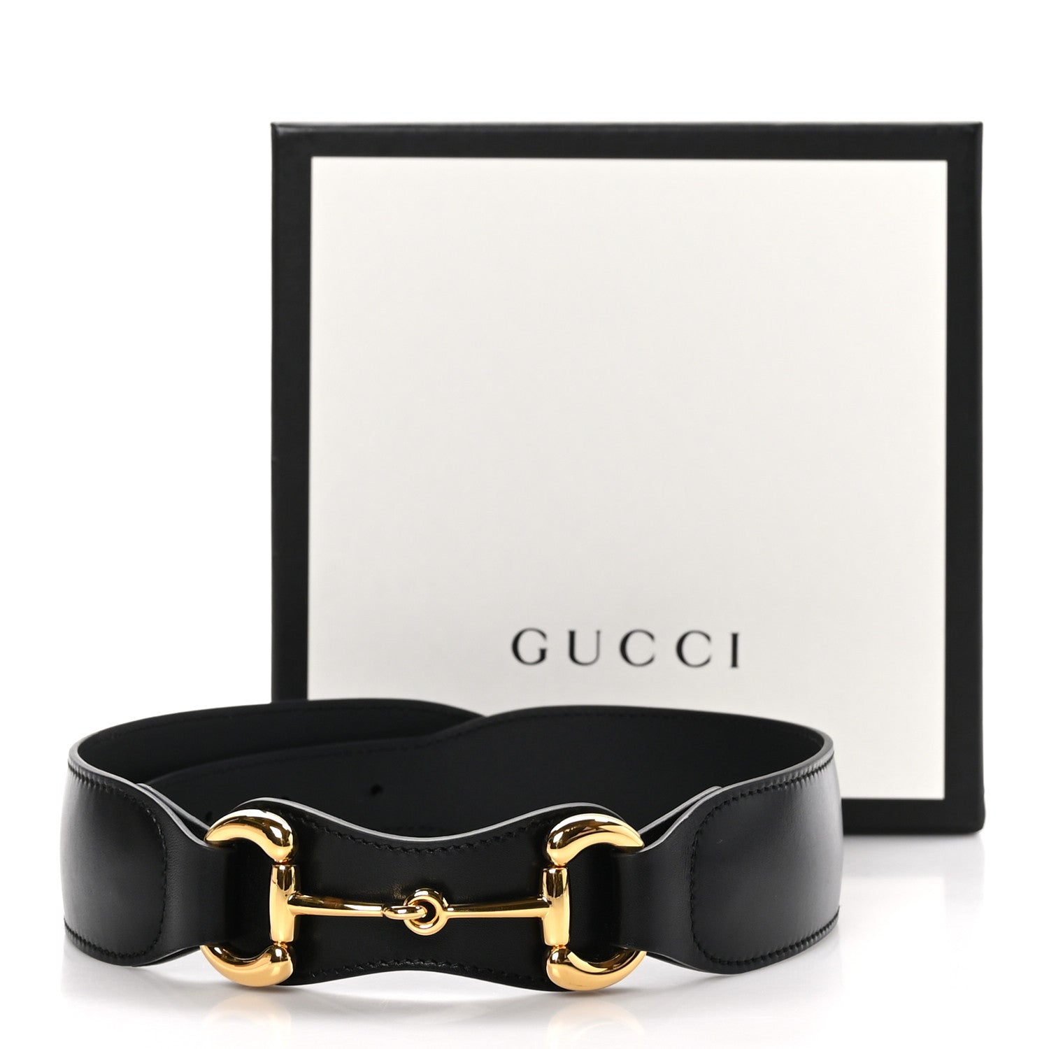Gucci Efesto Leather Horsebit 25mm Belt 65/26 Black 6 of 6