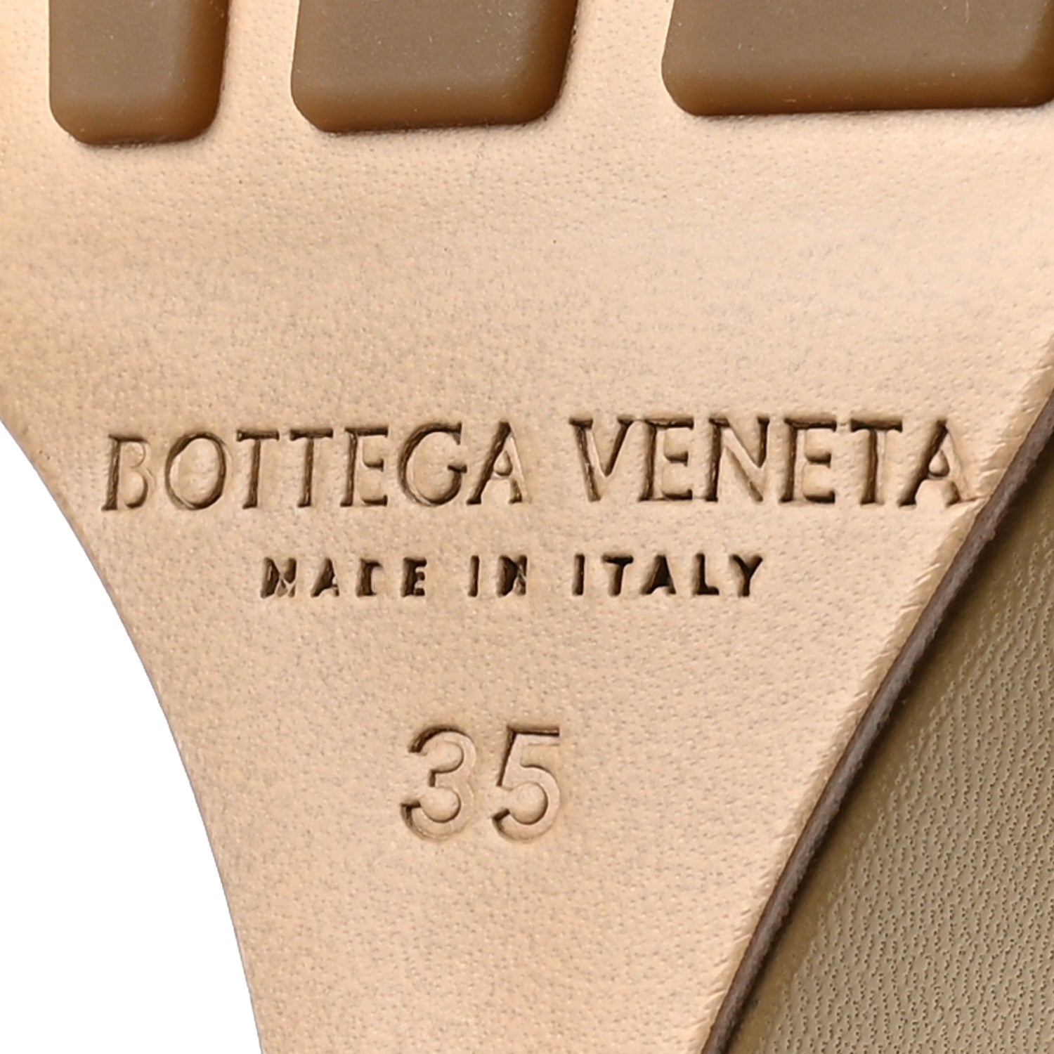 Bottega Veneta Lambskin Stretch Lounge Wedge Sandals 35 Cane Sugar 7 of 8