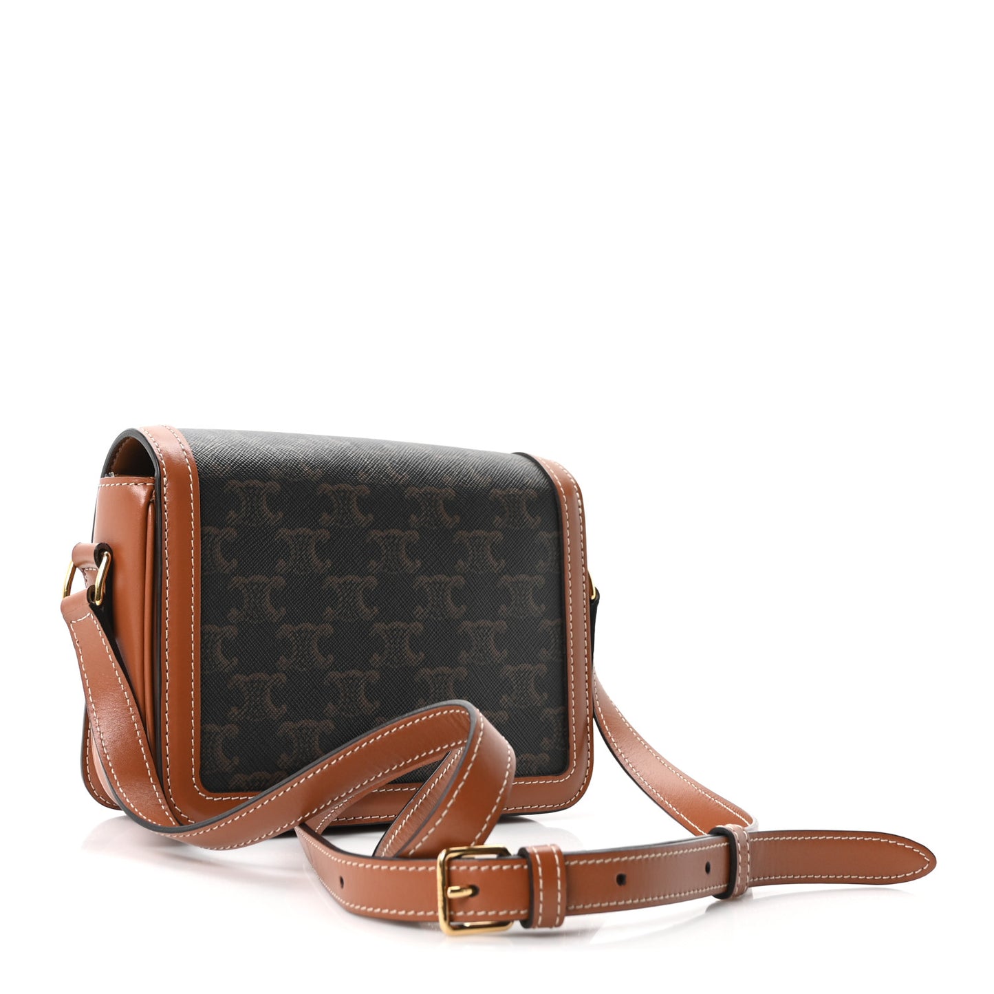 Calfskin Triomphe Canvas Teen Triomphe Bag Tan