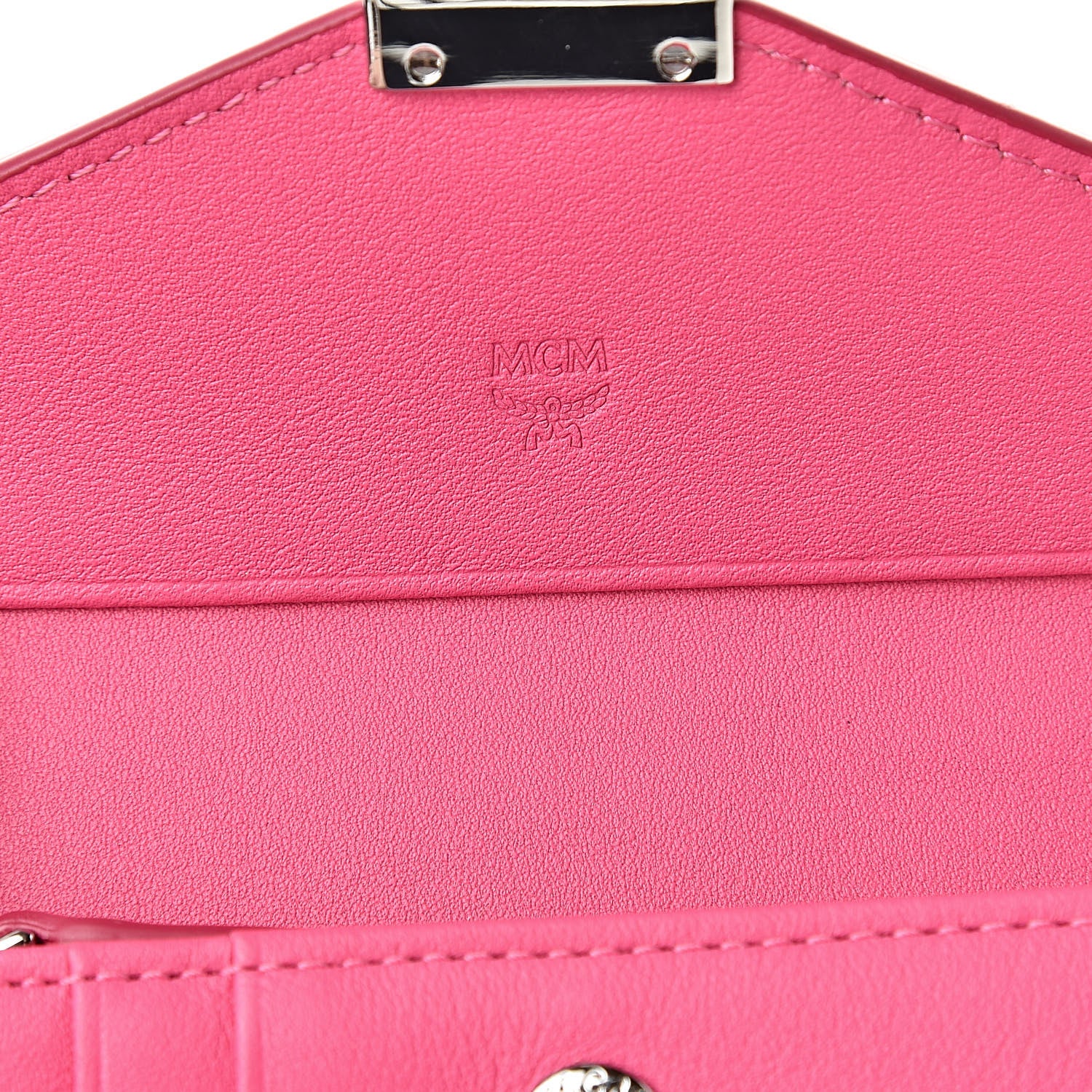 MCM Calfskin Ottomar Monogram Tri-Fold Wallet Sugar Pink 6 of 8