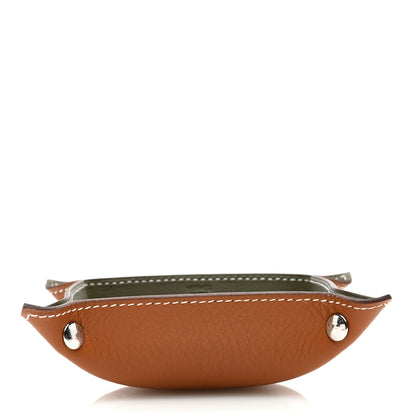 Hermes Taurillon Clemence Swift Mini Mises et Relances Change Tray Vert Veronese Fauve 3 of 5