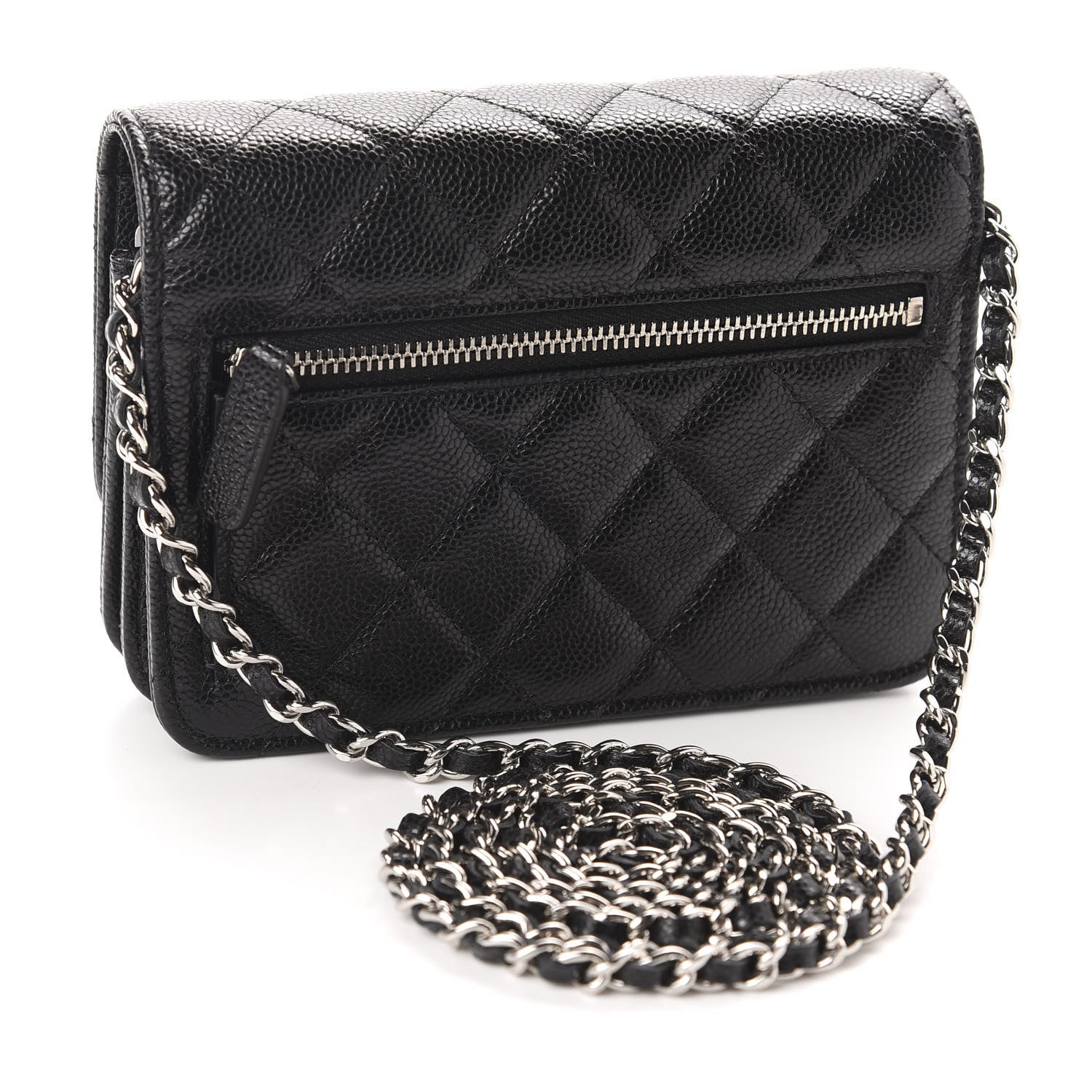 Chanel Caviar Quilted Mini Wallet On Chain WOC Black 3 of 11
