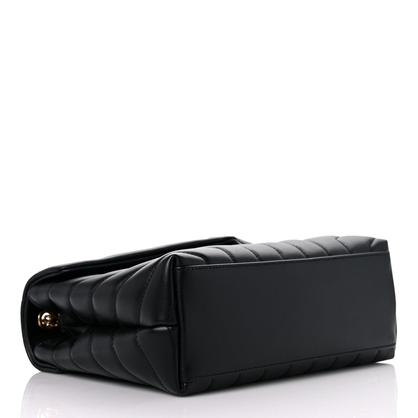 Calfskin Y Quilted Monogram Small Loulou Chain Satchel Black
