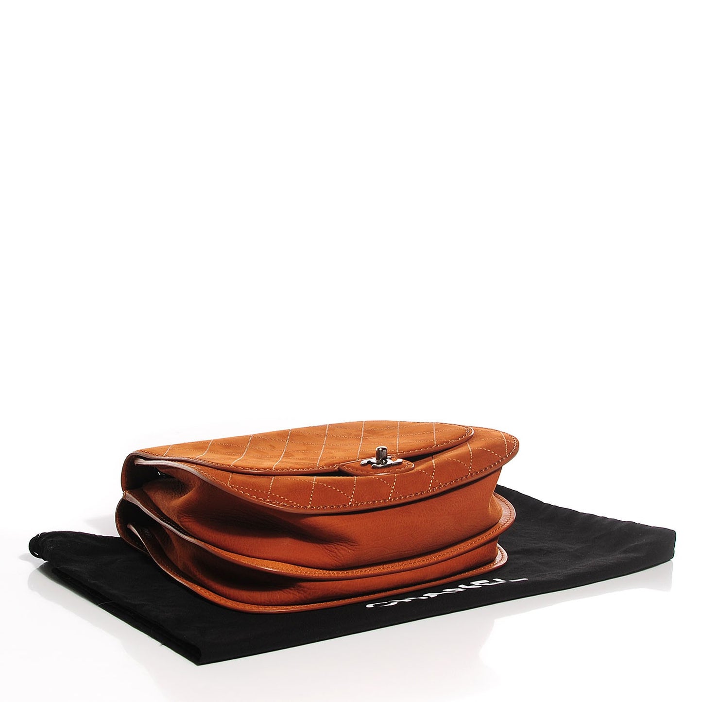 Suede Coco Twin Large Flap Marron