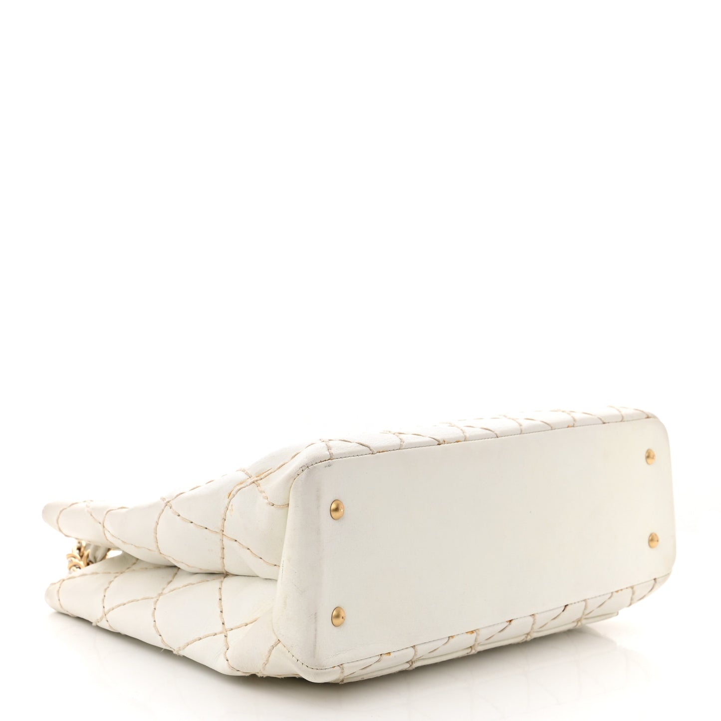 Calfskin Wild Stitch Shoulder Bag White