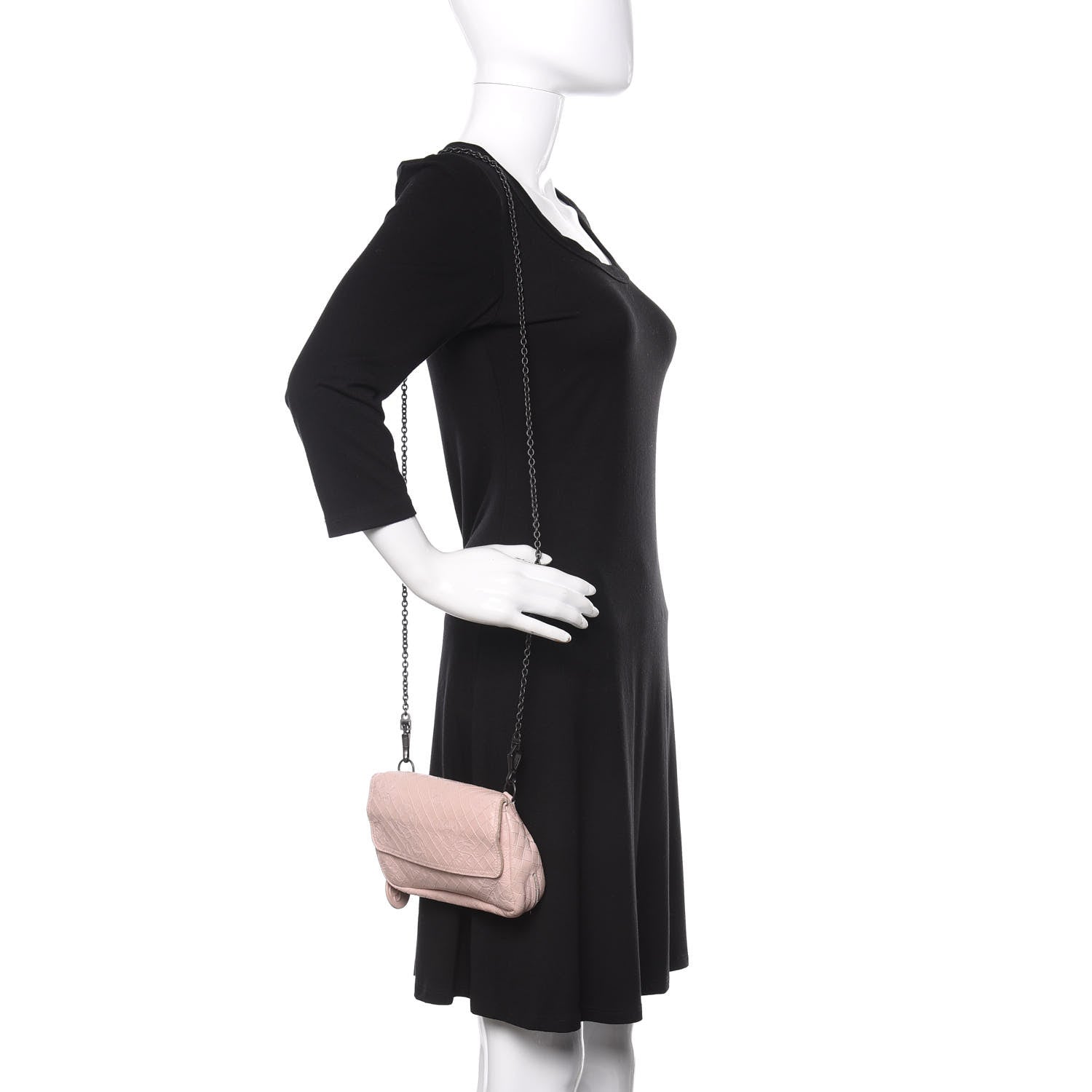 Bottega Veneta Calfskin Intrecciomirage Embossed Butterfly Small Chain Crossbody Petale 2 of 8