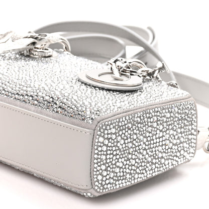 Christian Dior Lambskin Crystal Embroidered Mini Lady D-Joy Argent 9 of 10