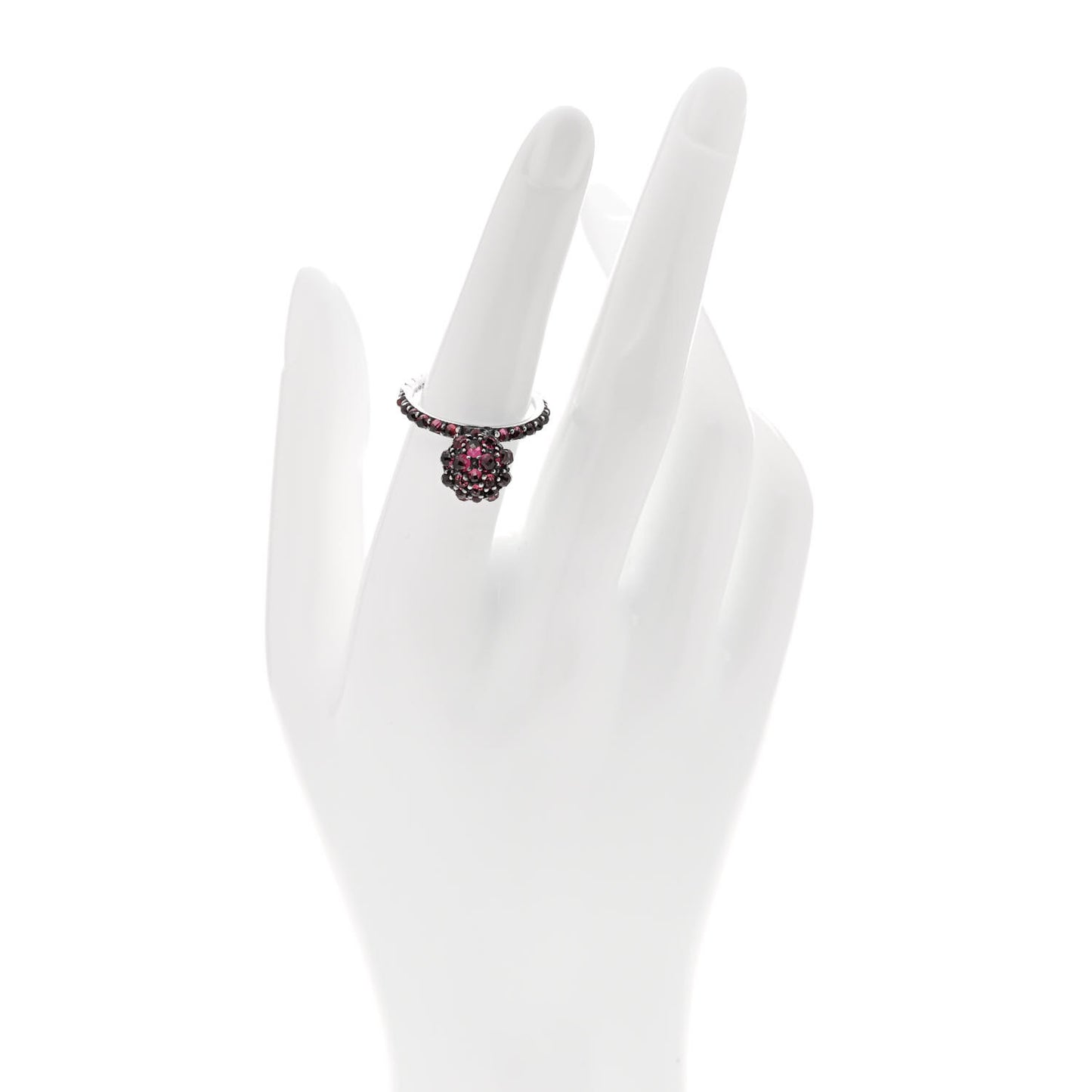 Sterling Silver Rhodolite Garnet Cable Berries Ring 52 6