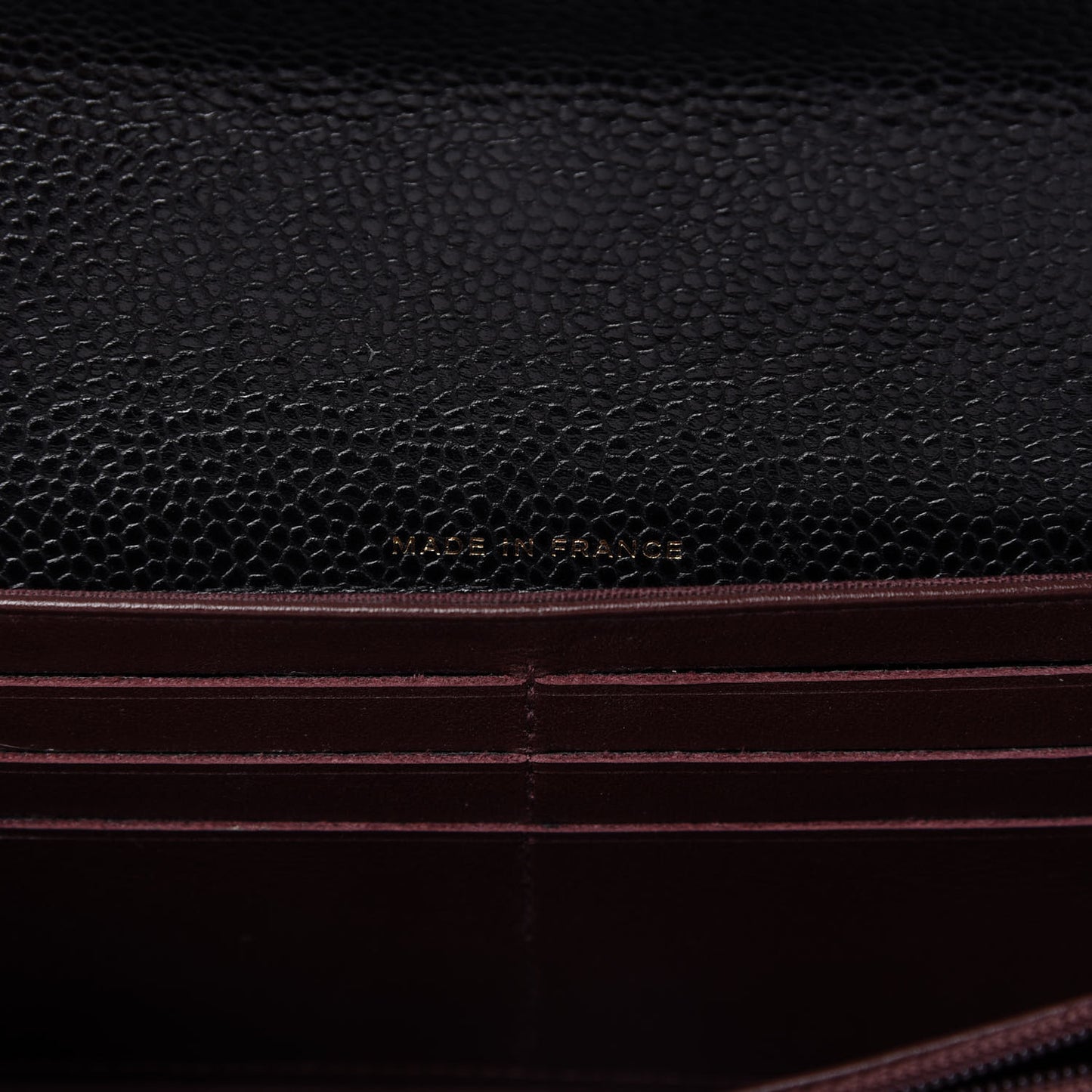 Caviar Quilted Large Gusset Flap Wallet Black
