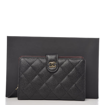 Chanel Caviar Quilted Zipped Pocket Wallet Black 9 of 9