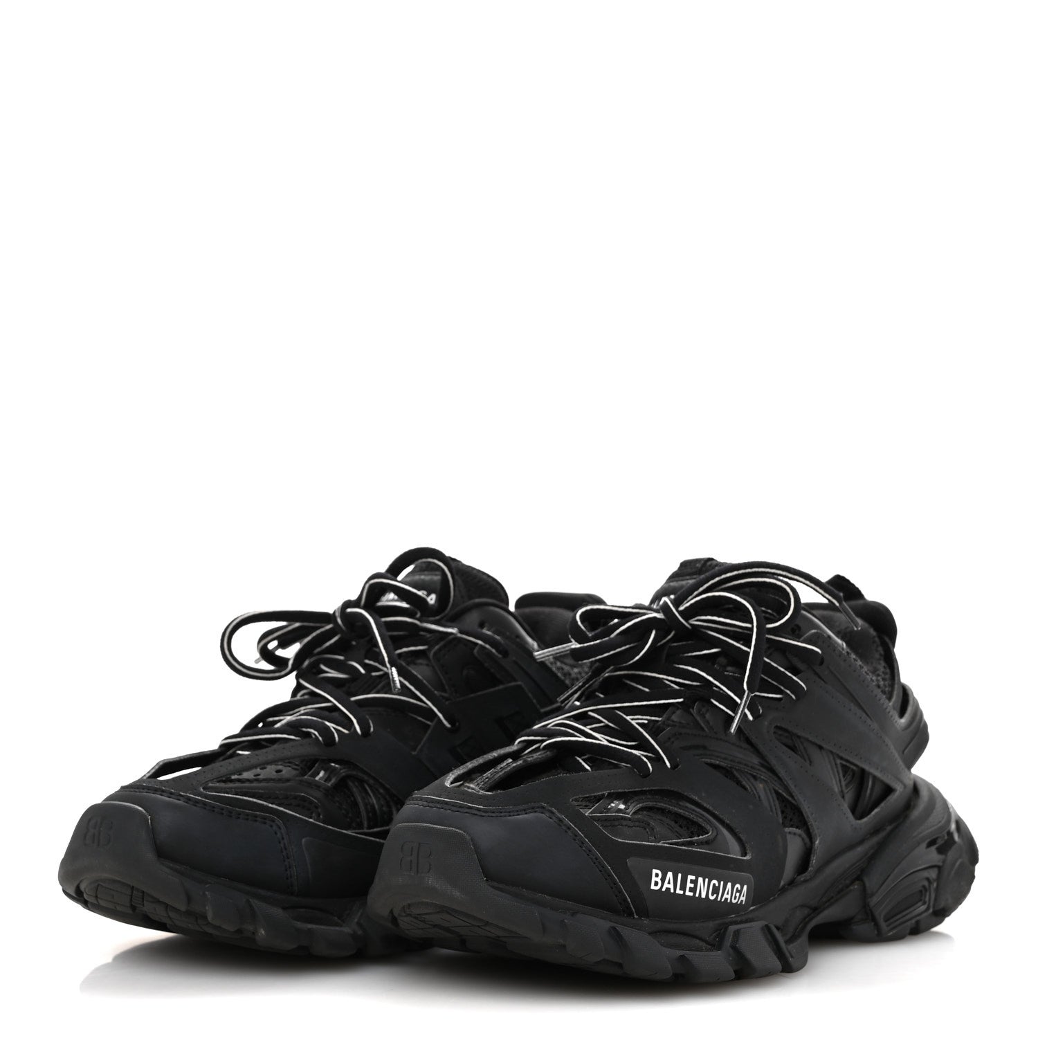 Balenciaga Rubber Mesh Fabric Womens Track Sneakers 36 Black 3 of 8