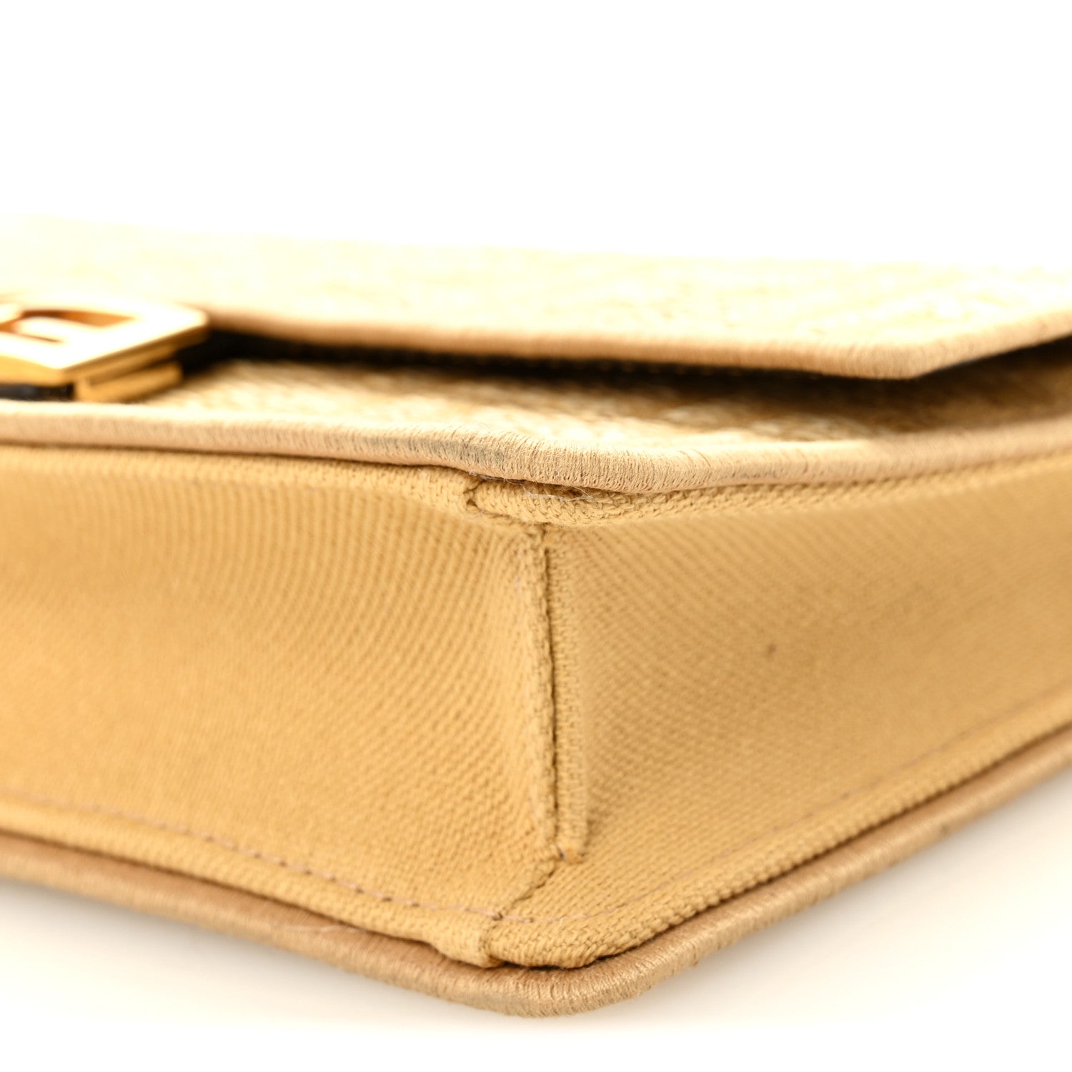 Fendi Fabric Jacquard Raffia Straw FF 1974 Wallet On Chain Natural Dark Honey 9 of 9