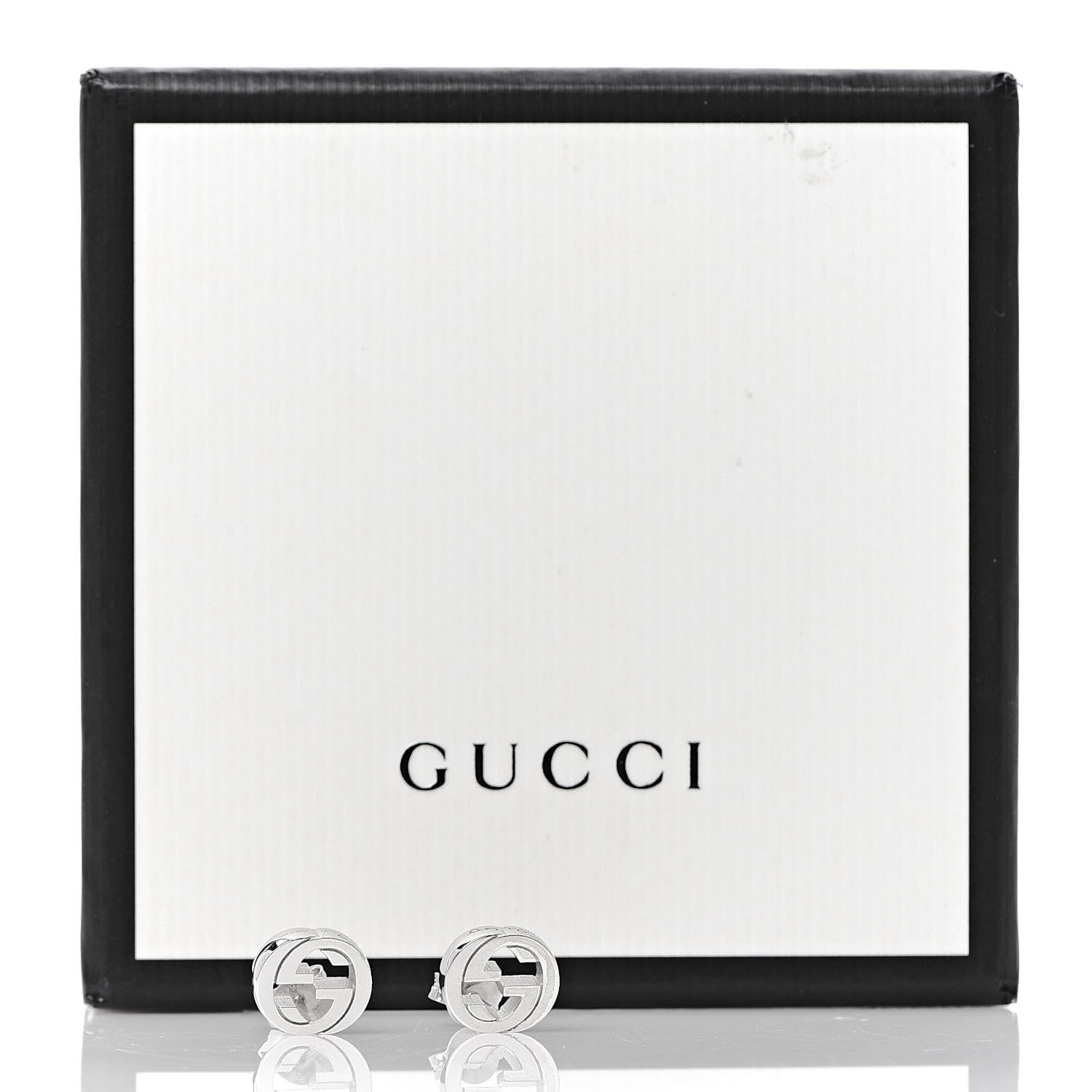 Gucci Sterling Silver Interlocking GG Stud Earrings 5 of 5