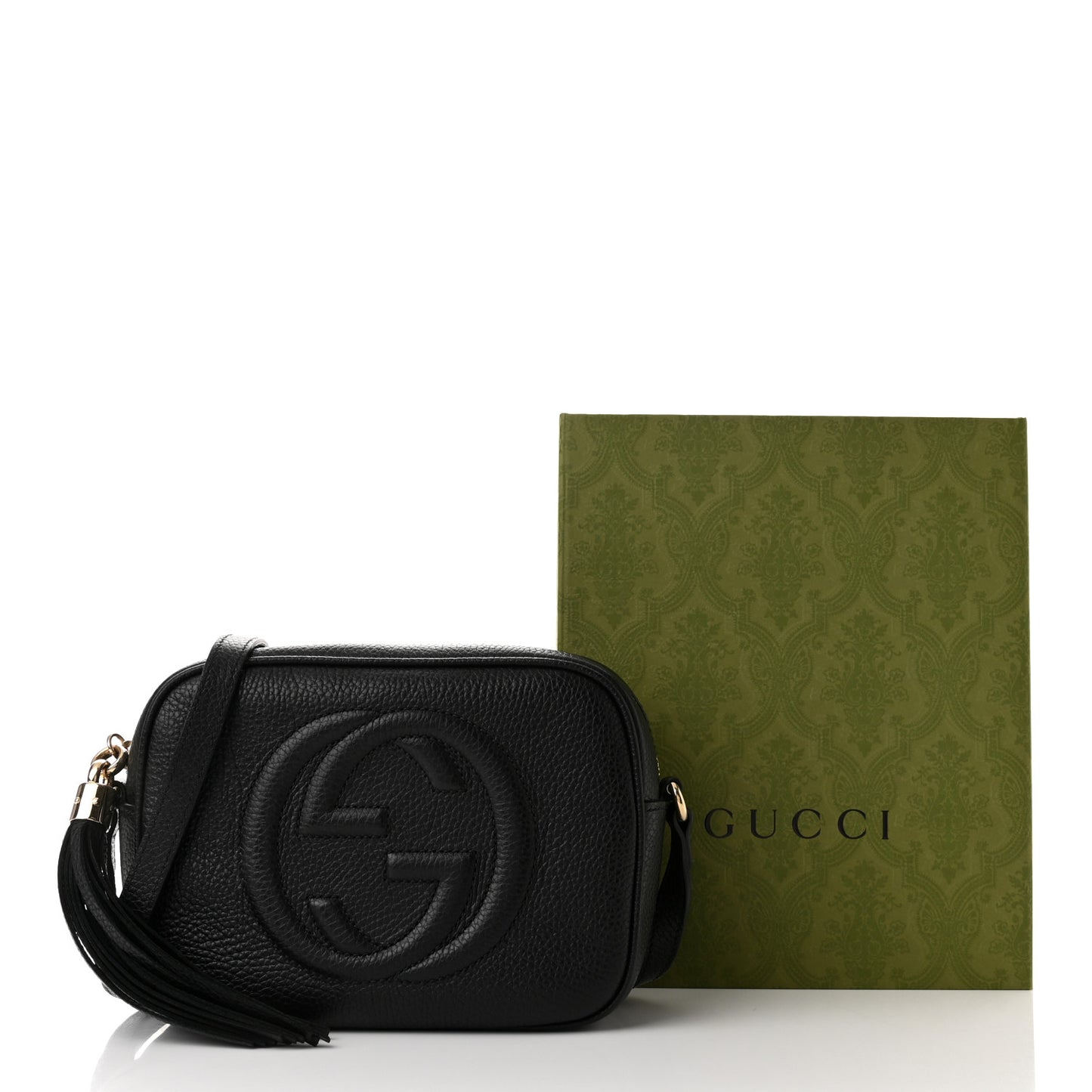 Pebbled Calfskin Small Soho Disco Bag Black