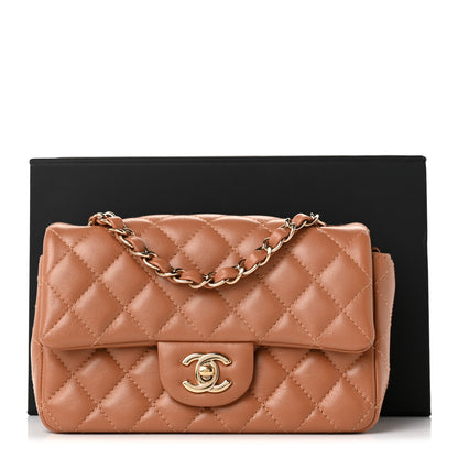 Chanel Lambskin Quilted Mini Rectangular Flap Brown 11 of 11
