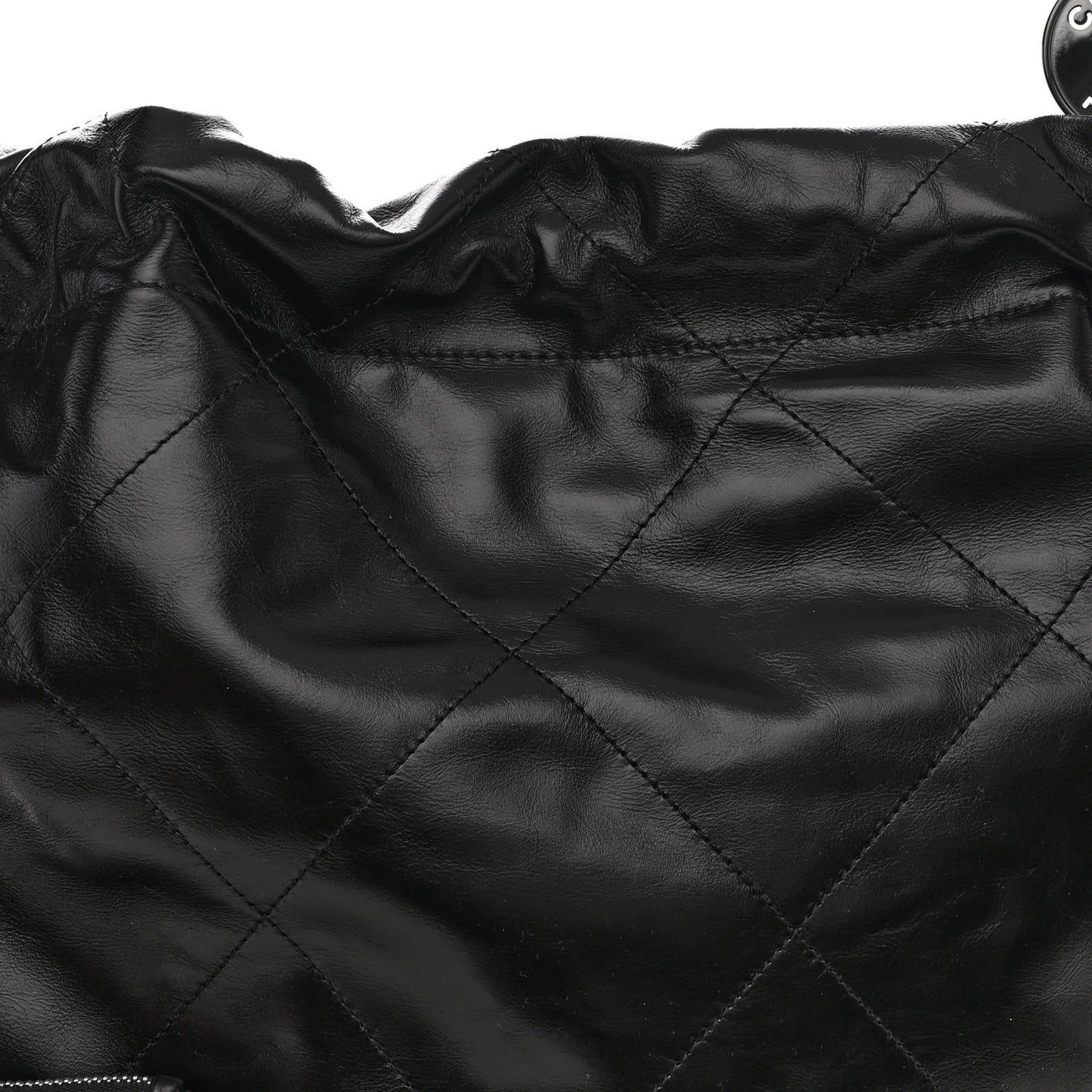 Shiny Calfskin Quilted Large Chanel 22 So Black