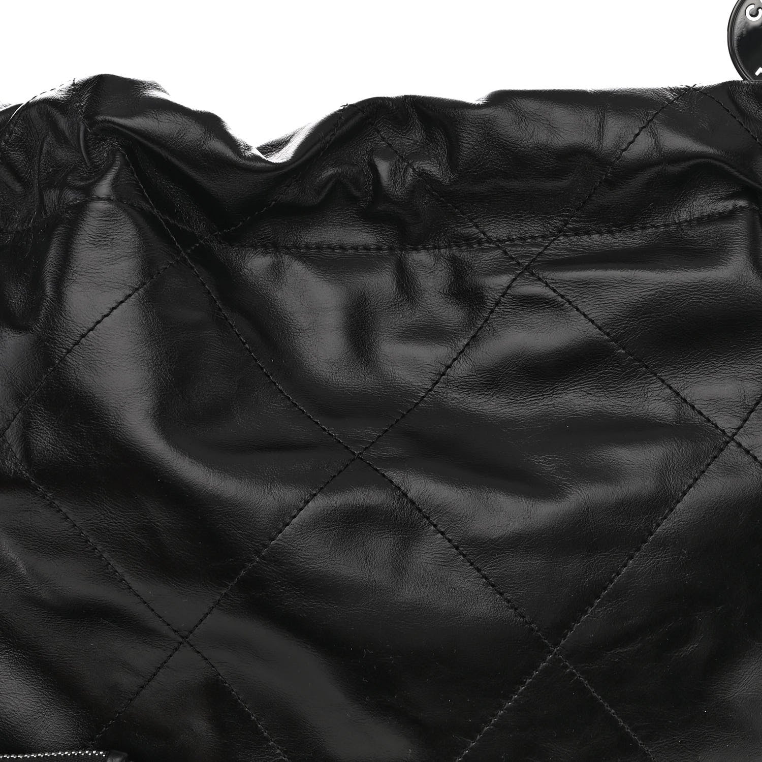 Chanel Shiny Calfskin Quilted Large Chanel 22 So Black 8 of 10