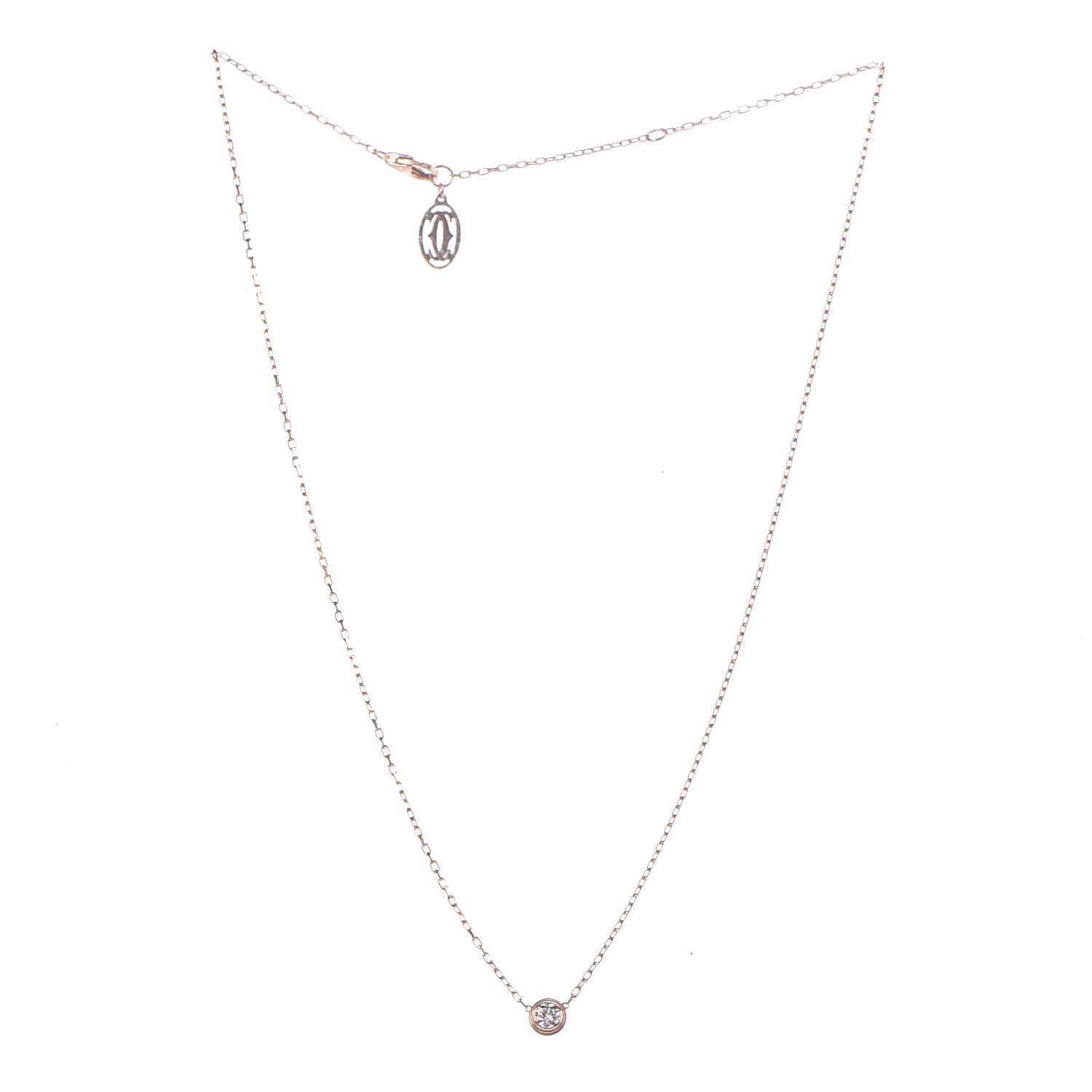 Cartier 18K Pink Gold Diamond LM D'Amour Pendant Necklace 3 of 7