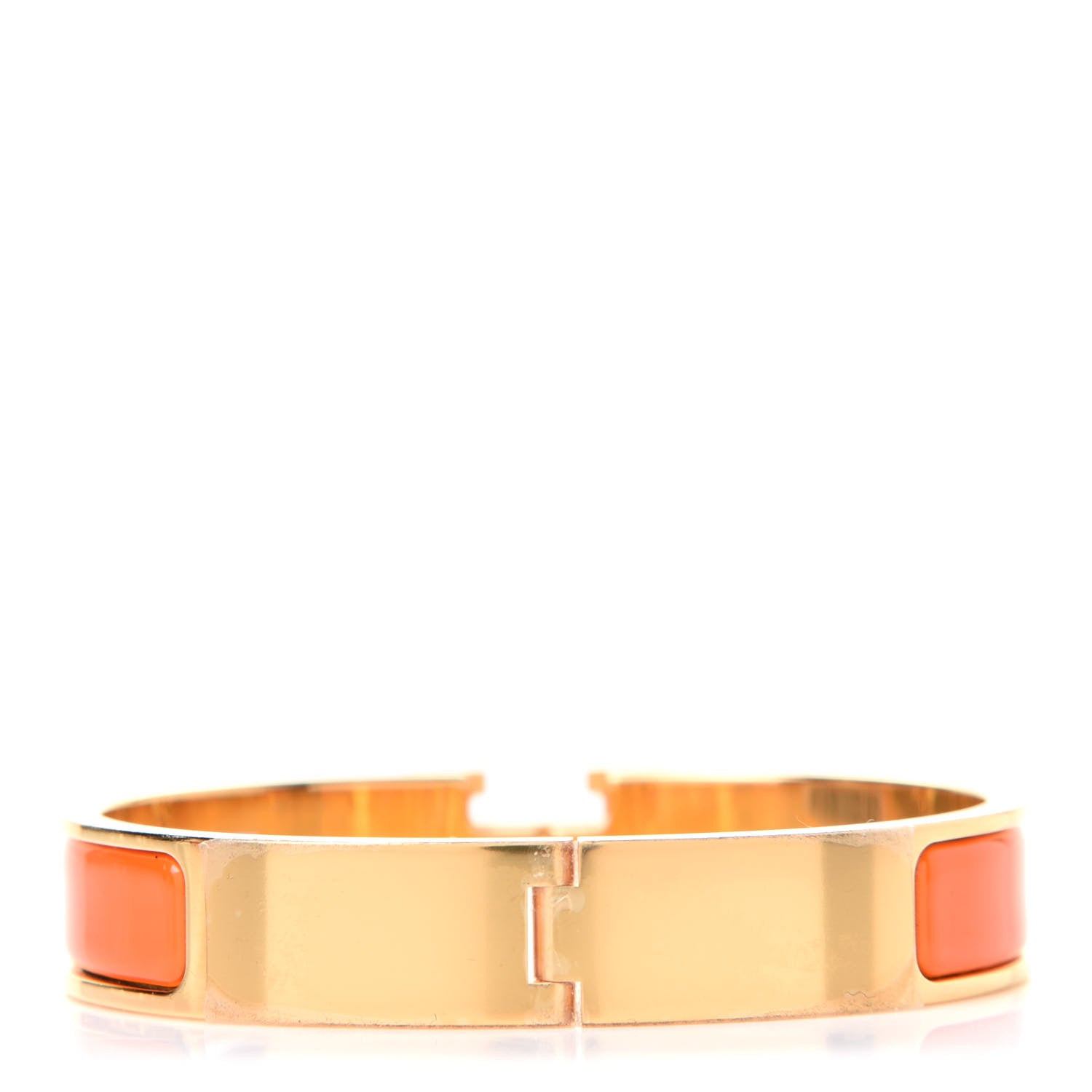 Hermes Enamel Narrow Clic Clac H Bracelet GM Orange 3 of 6
