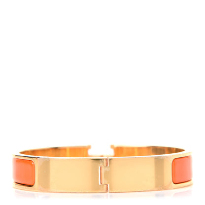 Hermes Enamel Narrow Clic Clac H Bracelet GM Orange 3 of 6