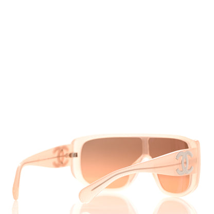 Chanel Transparent Acetate Shield Sunglasses 5495 Light Pink 4 of 8