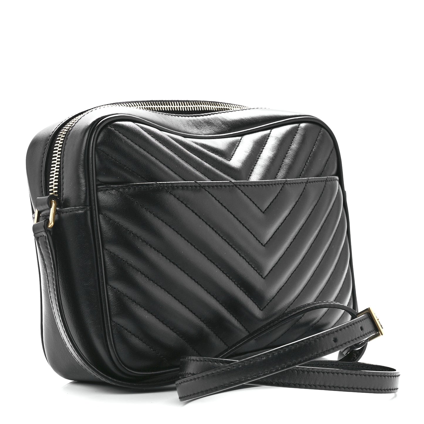 Calfskin Matelasse Monogram Lou Camera Bag Black