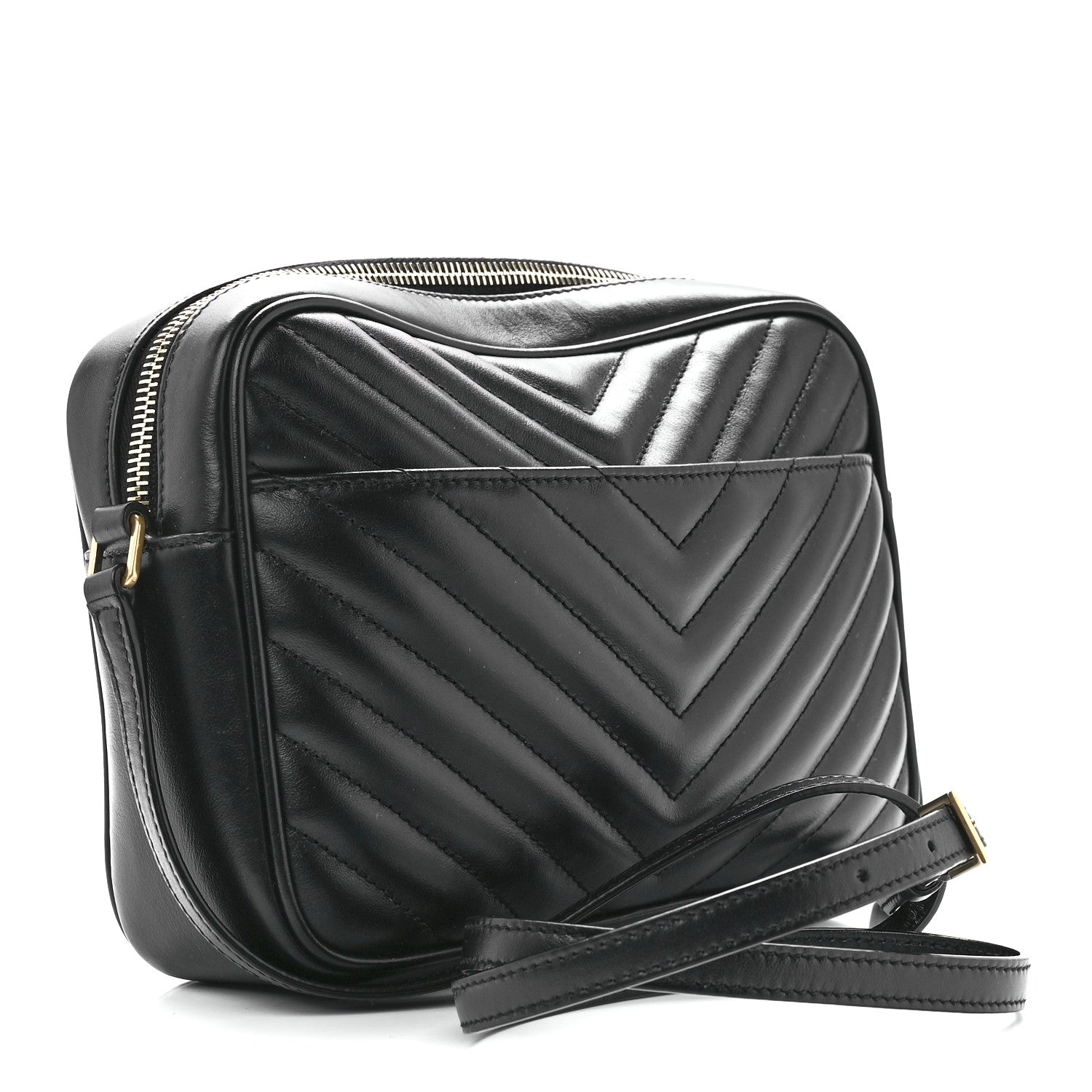 Saint Laurent Calfskin Matelasse Monogram Lou Camera Bag Black 3 of 11