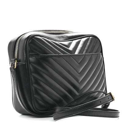 Saint Laurent Calfskin Matelasse Monogram Lou Camera Bag Black 3 of 11