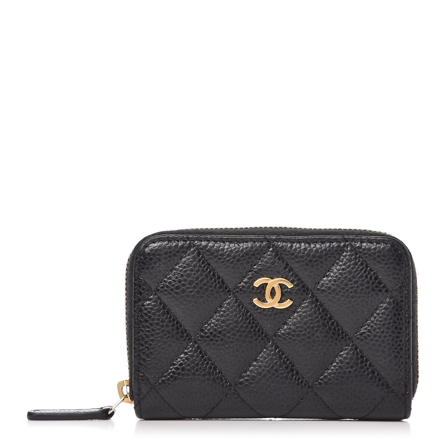 Chanel Caviar Quilted Zip Coin Purse Black 1 of 10