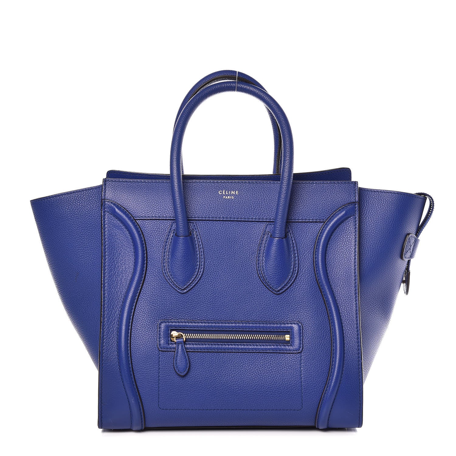 Celine Drummed Calfskin Mini Luggage Indigo 1 of 12