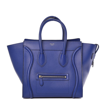 Celine Drummed Calfskin Mini Luggage Indigo 1 of 12