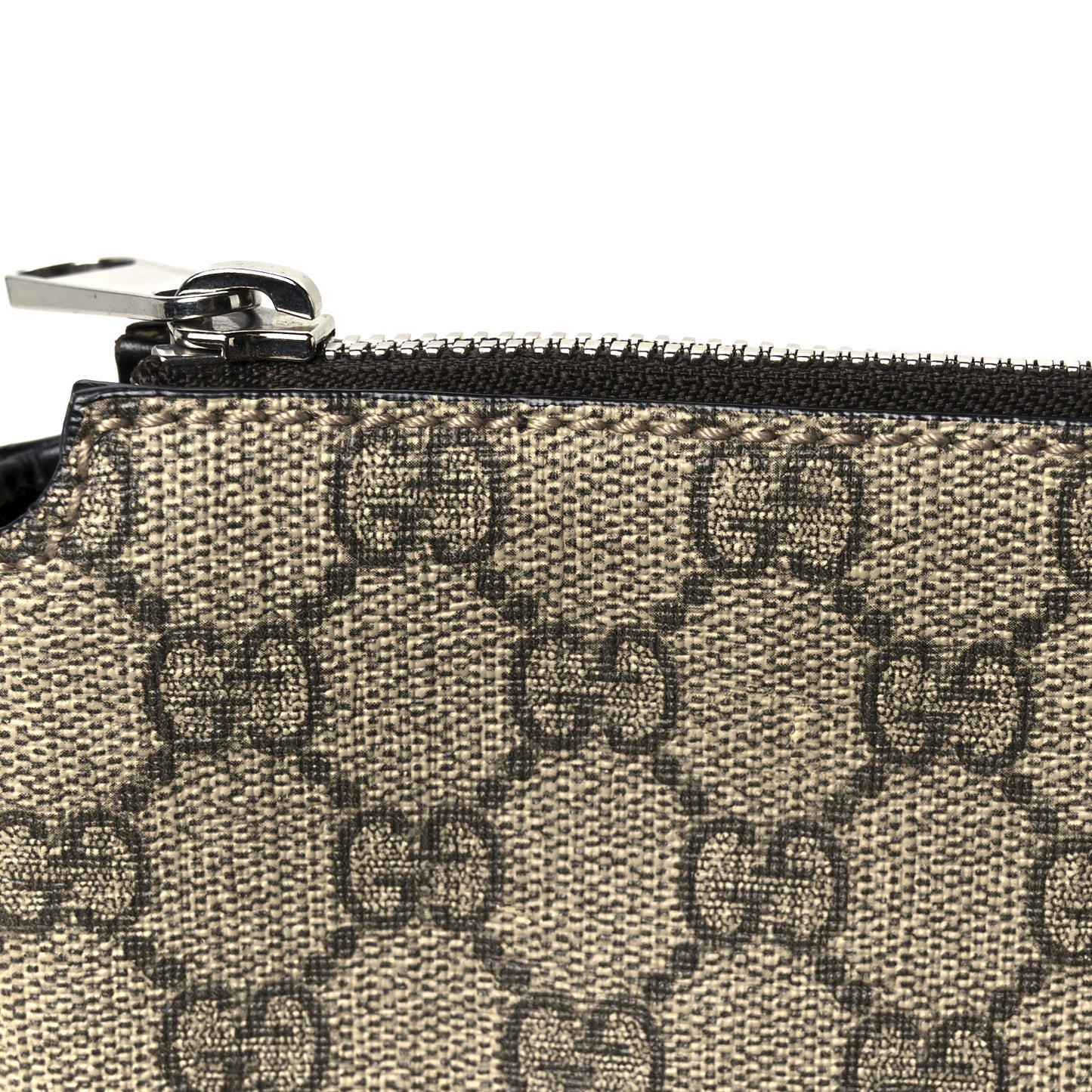 GG Supreme Monogram Selleria Calfskin Small Flat Messenger Bag Beige Ebony Cocoa Marrone Scuro