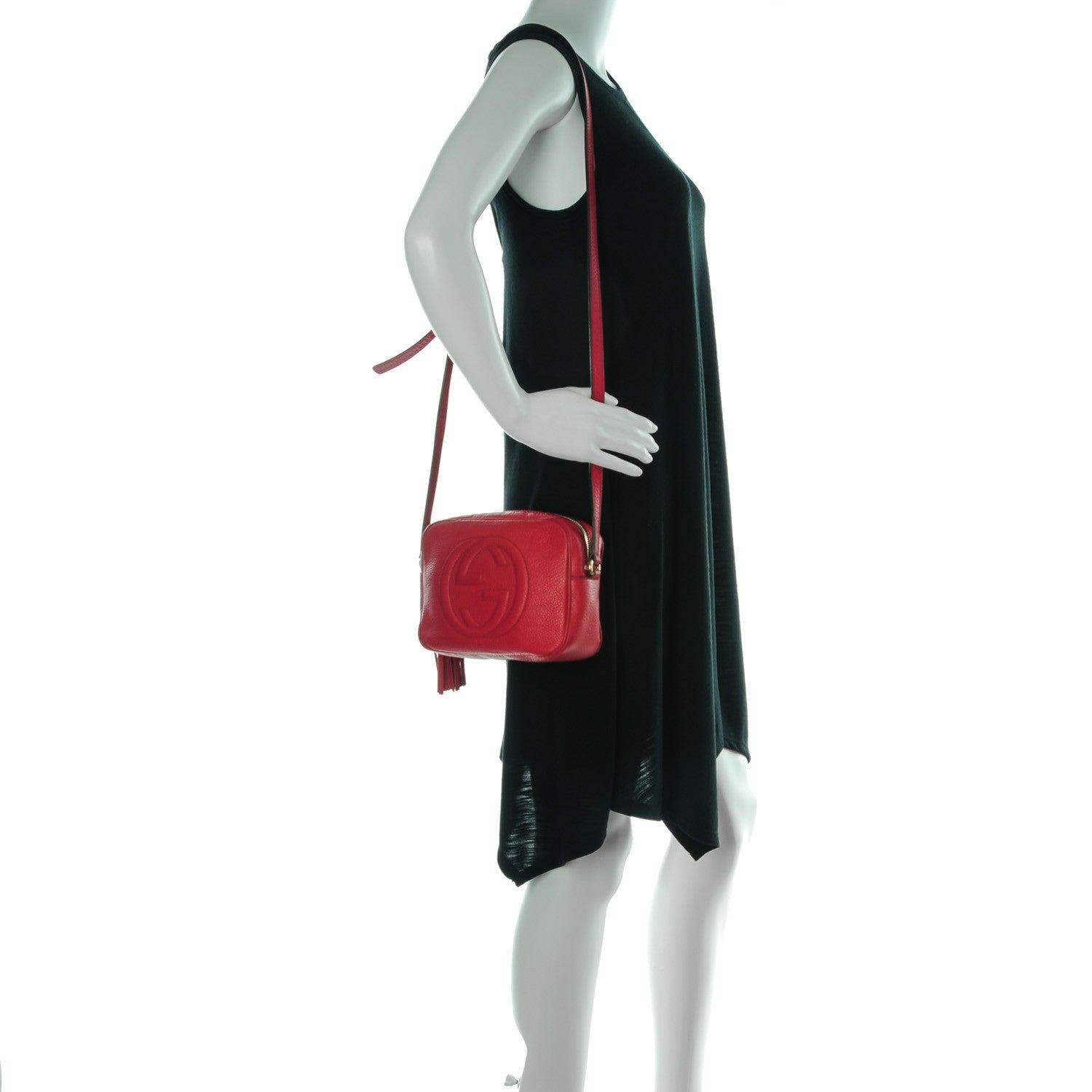 Gucci Pebbled Calfskin Small Soho Disco Bag Tabasco Red 2 of 8