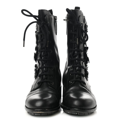 Valentino Garavani Calfskin Techno Couture Combat Boots 39 Black 2 of 10
