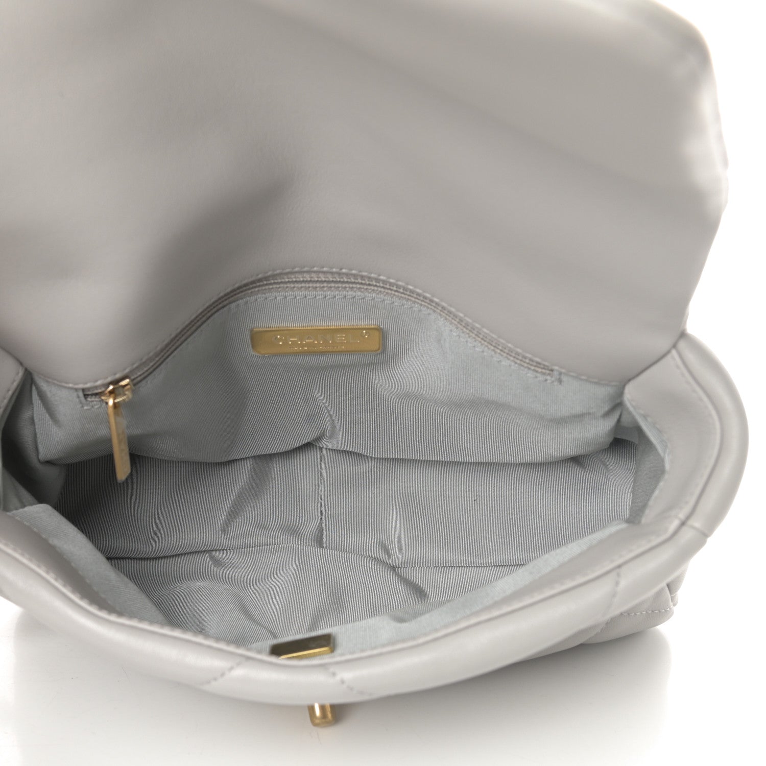 Chanel Goatskin Quilted Medium Chanel 19 Flap Grey 5 of 10
