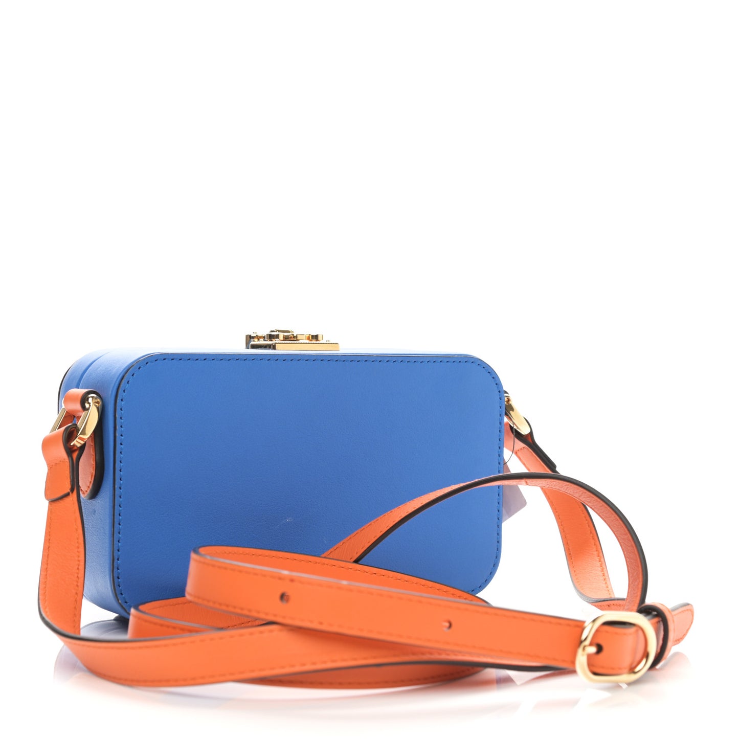 Vitello Eclipse Mini Interlocking G Shoulder Bag Bright Splash Carrot Orange