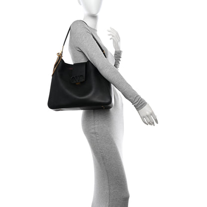 Valentino Garavani Grainy Calfskin VSling Hobo Bag Black 2 of 11