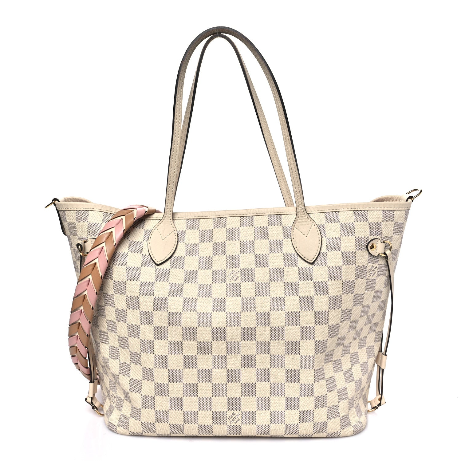 Louis Vuitton Damier Azur Braided Neverfull MM Pink 1 of 10