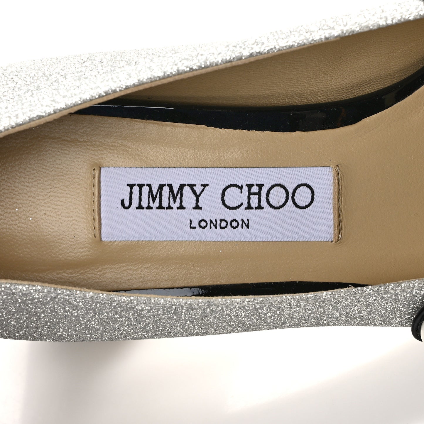 Patent Glitter Elisa 45 Mary Jane Flats 37.5 Silver Black
