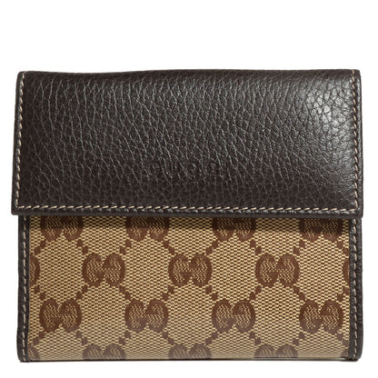 Gucci Crystal Monogram French Flap Wallet Dark Brown 1 of 9